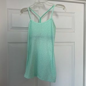 LULULEMON TANK teal with white dots